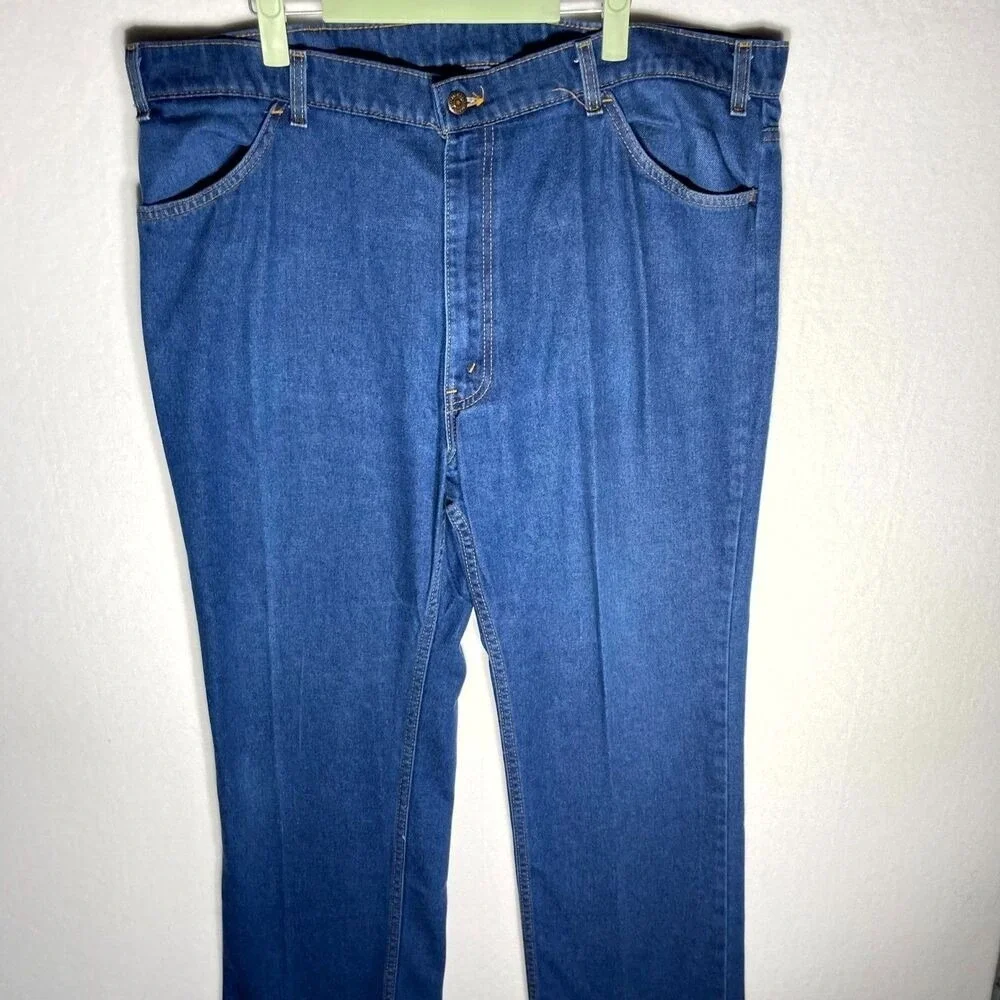 Vintage Levis For Men Skosh More Comfort Orange Tab Jeans Blue 42x32 Made in USA